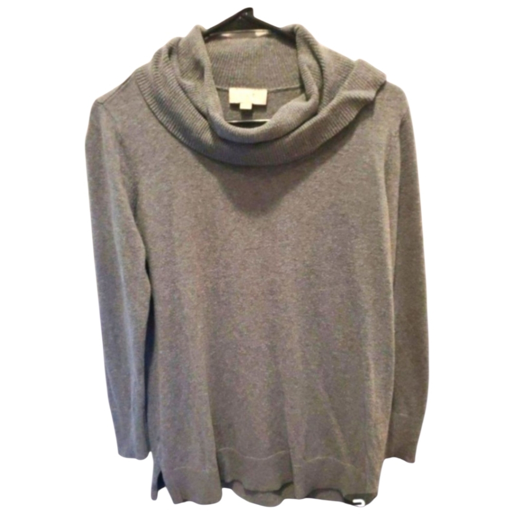 LOFT COWL NECK GRAY SWEATER MEDIUM